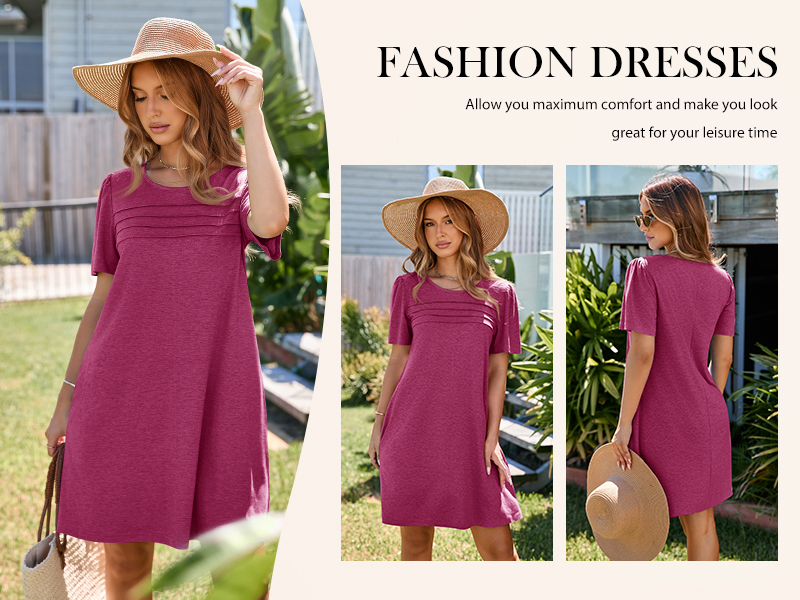 Imily Bela Womens Summer Casual T Shirt Dress Short Sleeve